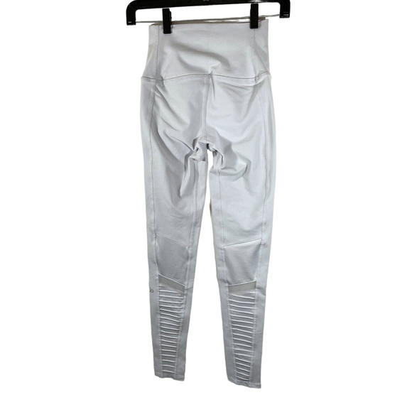 Alo Yoga High Waist Mesh Panel Moto Legging in Dove Gray Sz XS - Picture 5 of 9
